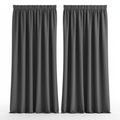 Charcoal Blackout Pinch Pleat Curtains Pair