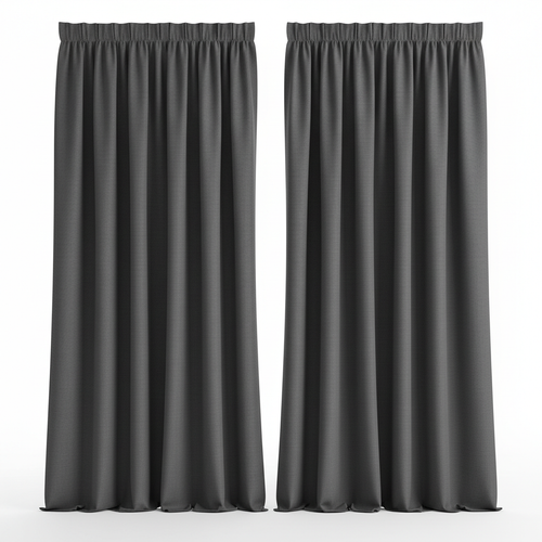Charcoal Blackout Pinch Pleat Curtains Pair